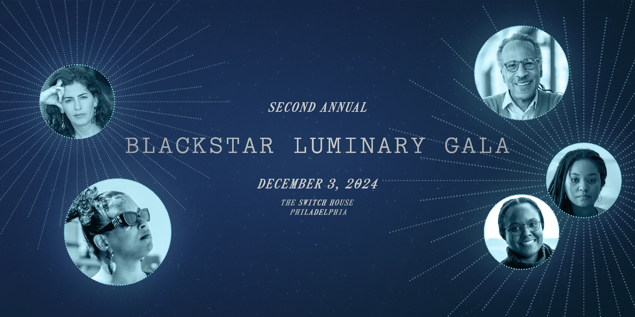 A graphic advertising the 2024 BlackStar Luminary Gala at Switch House in Philadelphia, on Dec 3, 2024.