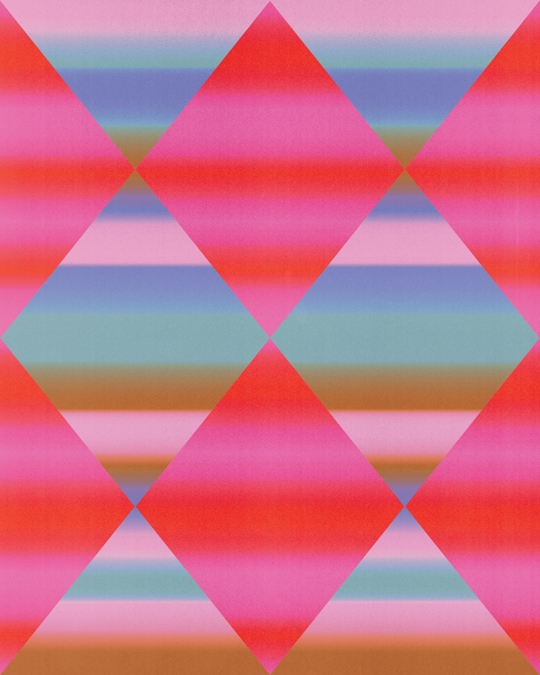 Rows of colorful diamonds across the page. Half of them are pink and red stripes, while the other half have more rainbow colors.