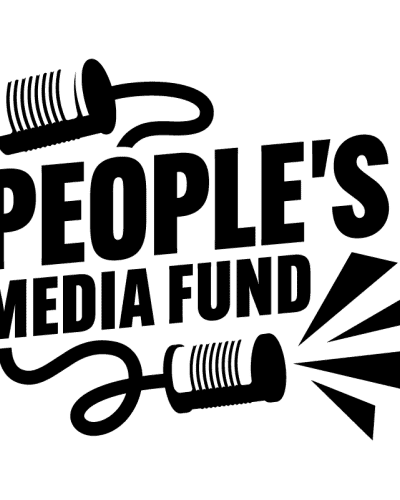 A black-and-white logo for the People's Media Fund