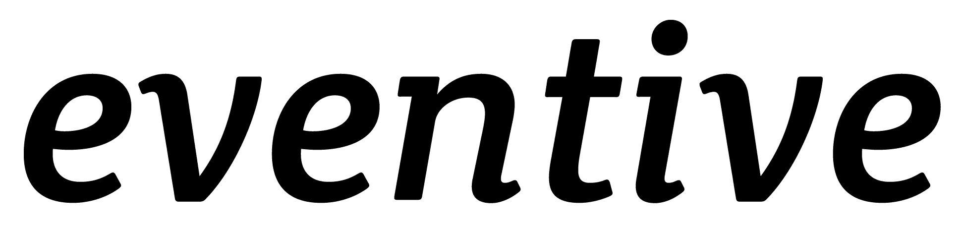 A black logo for Eventive.