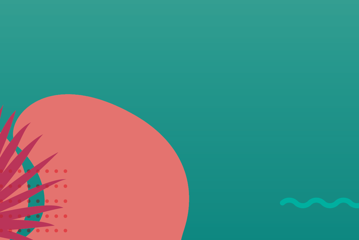 A seafoam green and peach abstract graphic.