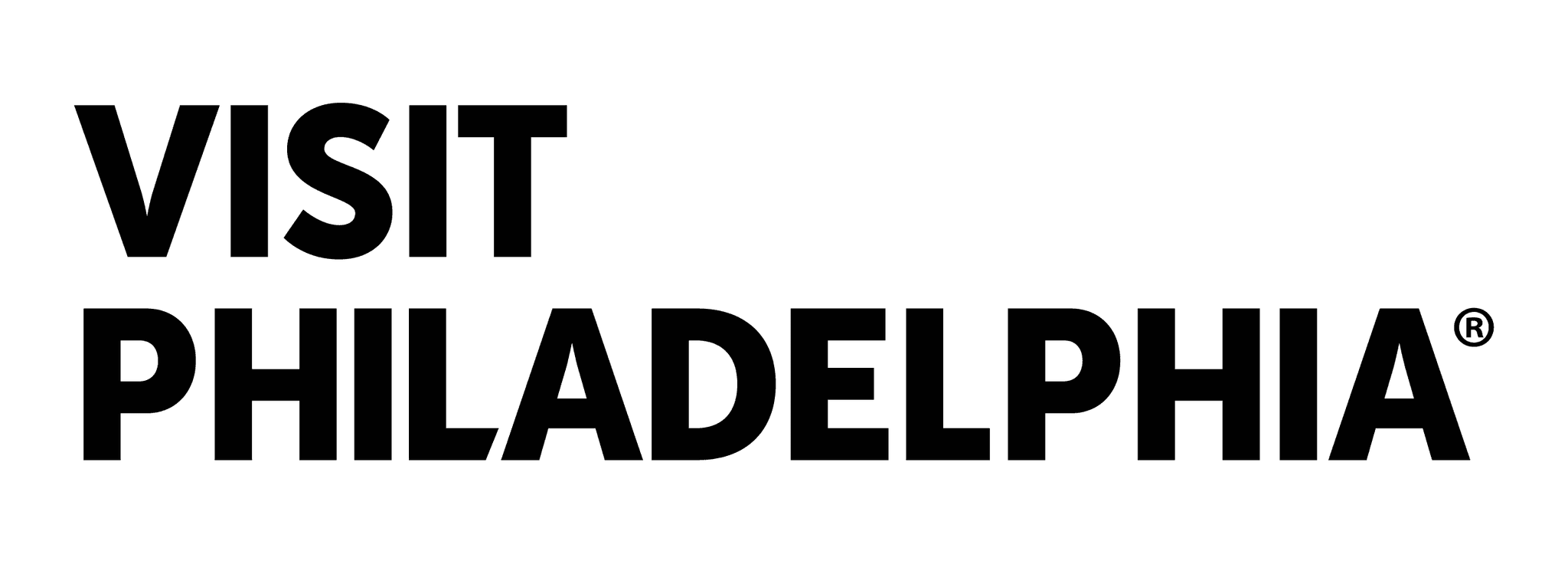 A black logo for Visit Philly.